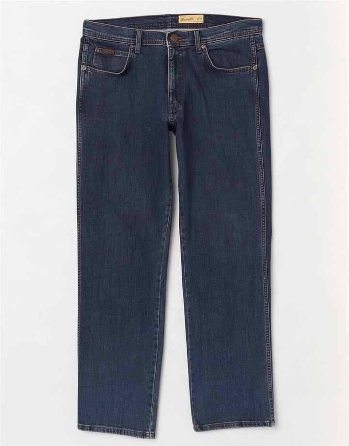 Jeans dritti da uomo Wrangler Utah W38 L32 cotone blu