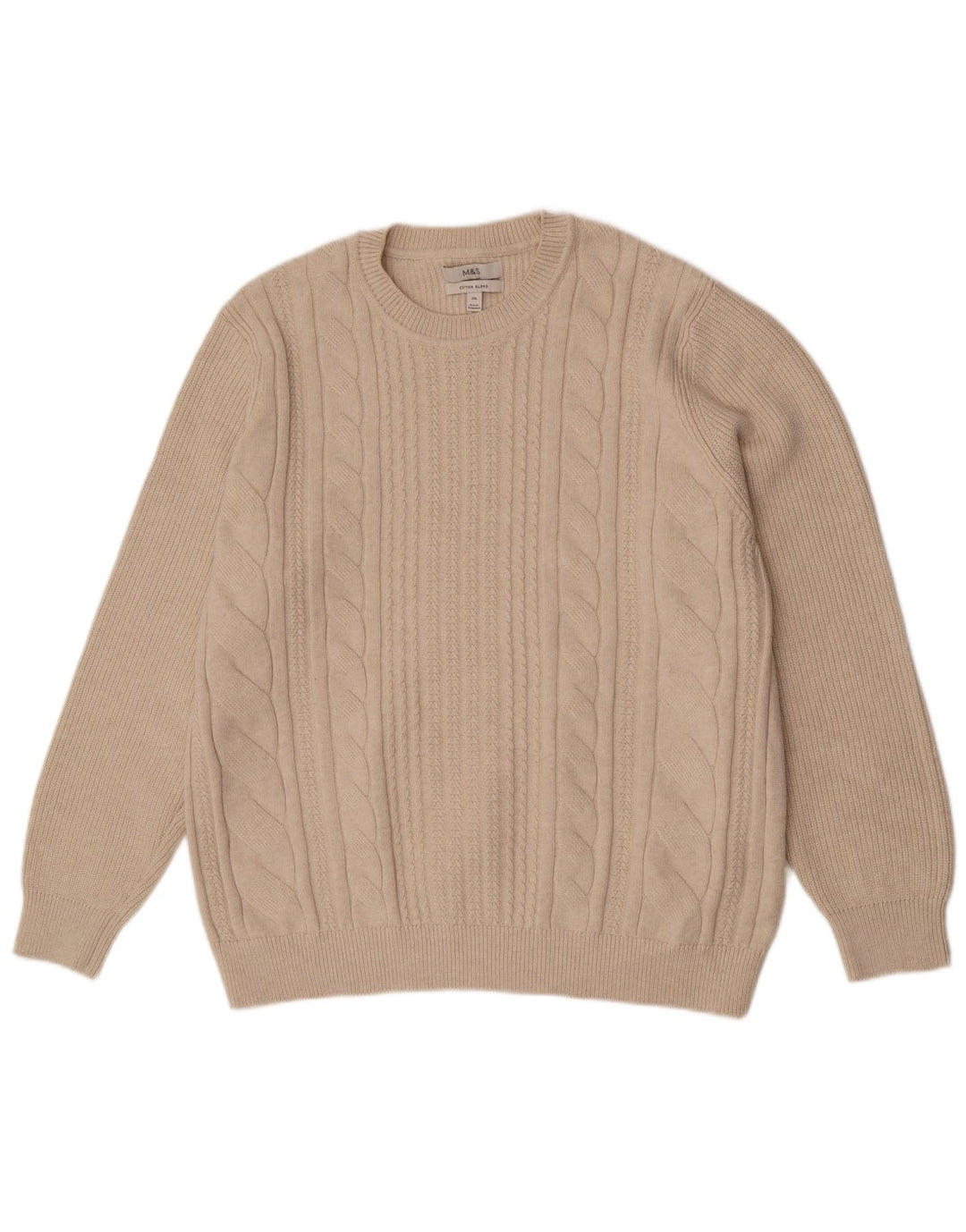 Maglione maglione girocollo da uomo Marks & Spencer 2XL Poliestere beige