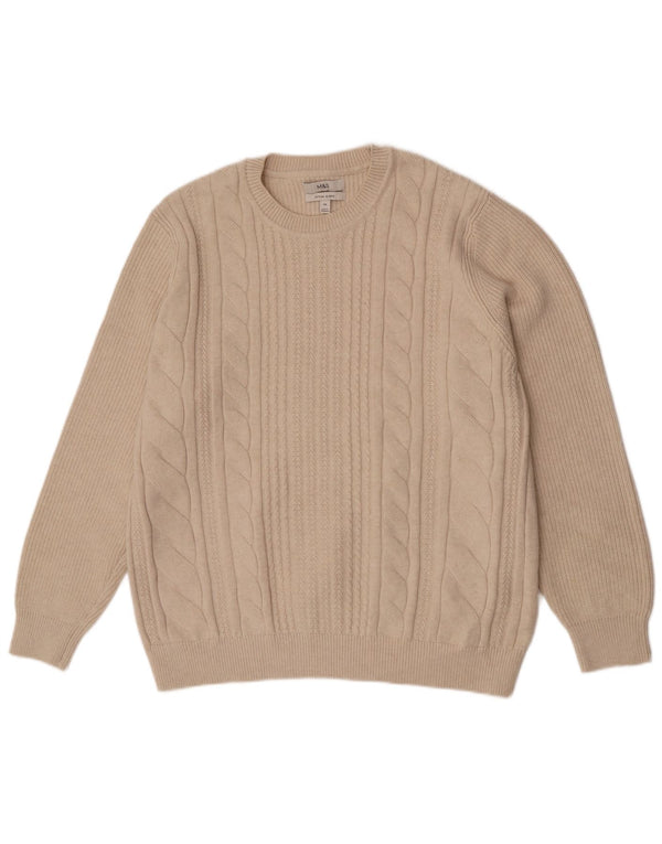 Maglione maglione girocollo da uomo Marks & Spencer 2XL Poliestere beige