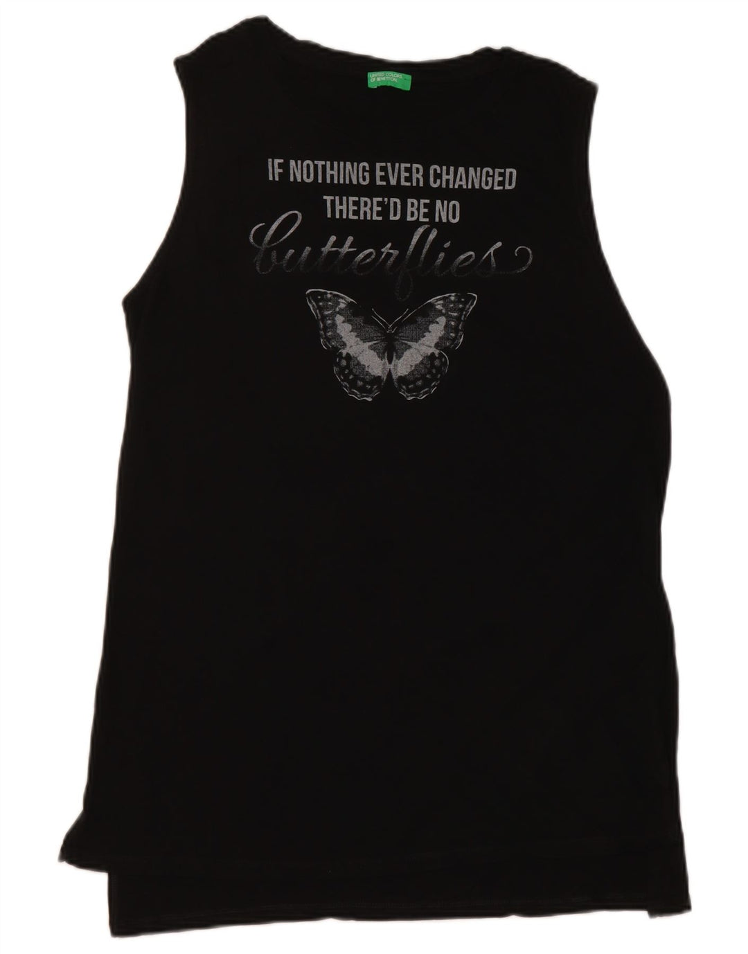 Canotta grafica da donna Benetton UK 14 Medium Black Butterfly