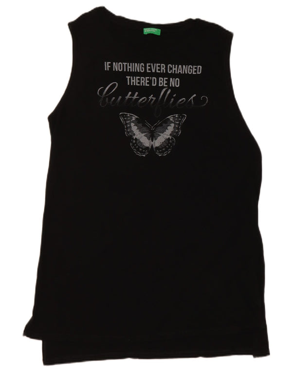 Canotta grafica da donna Benetton UK 14 Medium Black Butterfly