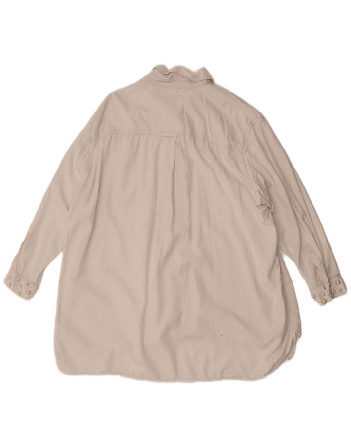Abito chemisier oversize da donna Zara UK 16 grande bianco