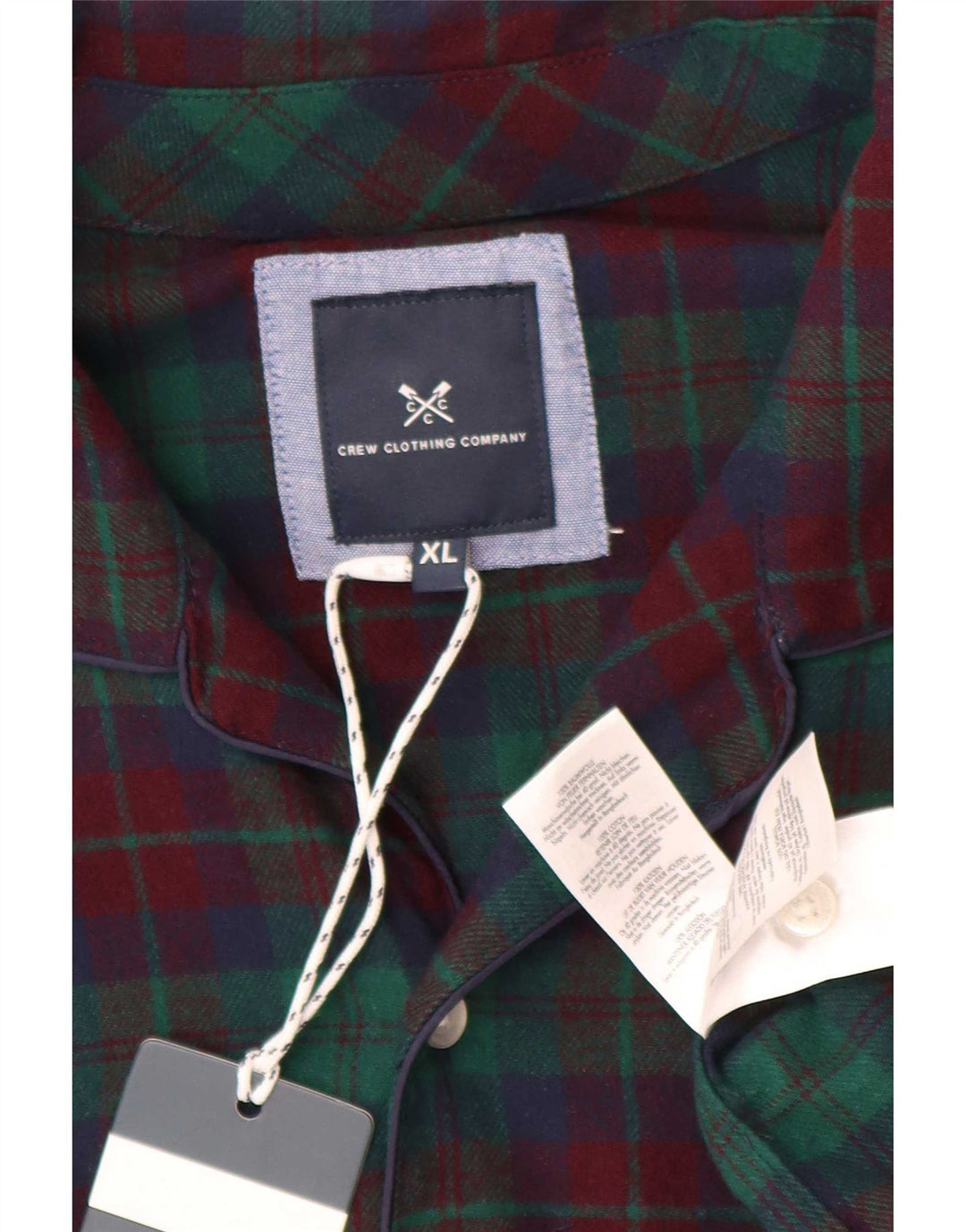 Crew Clothing Camicia da uomo in flanella XL in cotone a quadri multicolore