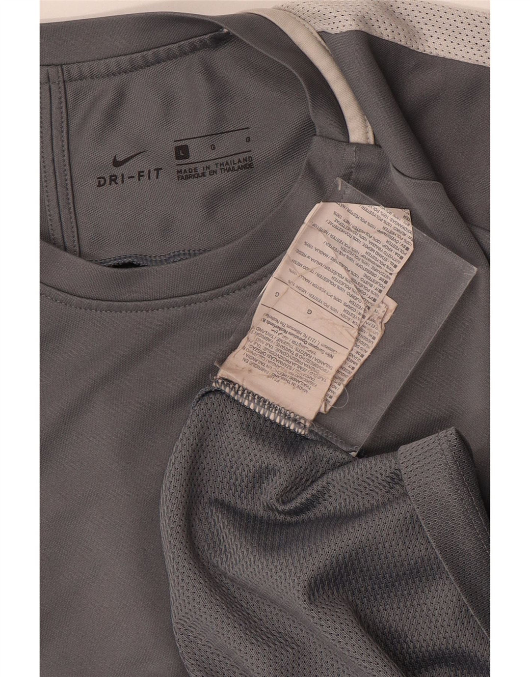 T-shirt Nike Dri Fit da uomo, grande, in poliestere color block grigio