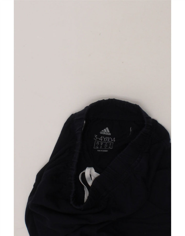ADIDAS Boys Sport Shorts 3-4 Years  Navy Blue Cotton Vintage Adidas and Second-Hand Adidas from Messina Hembry 