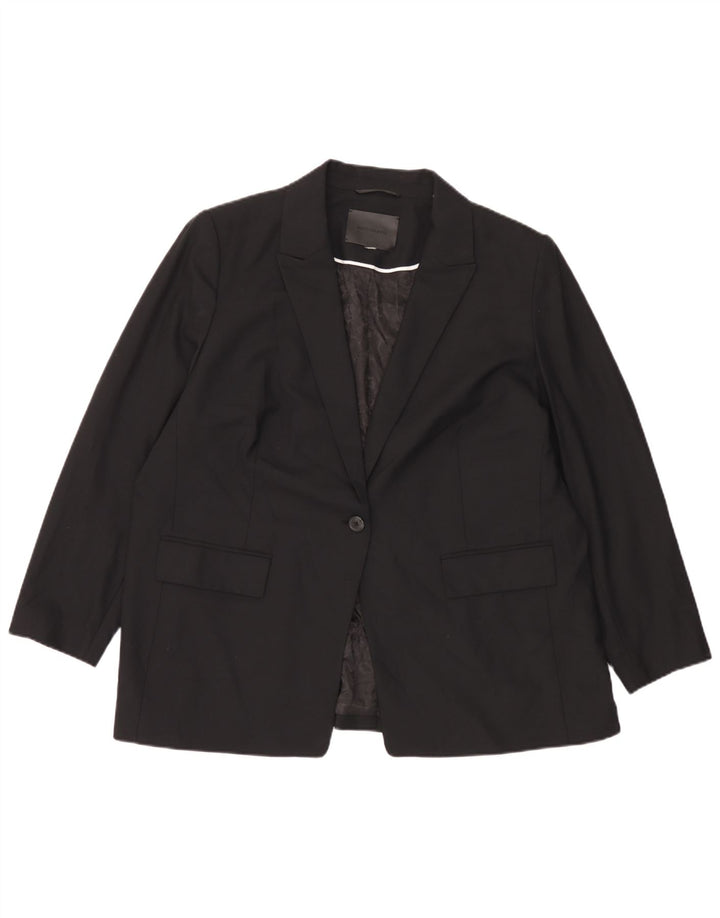 Giacca blazer da donna Marks & Spencer Autograph a 1 bottone UK 18 XL Nera