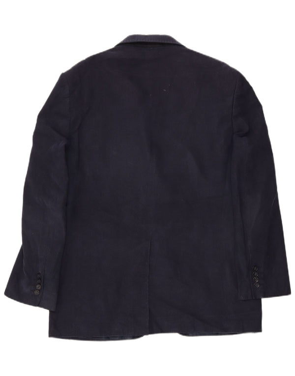 MARKS & SPENCER Giacca blazer da uomo a 2 bottoni UK 40 Large in viscosa blu navy