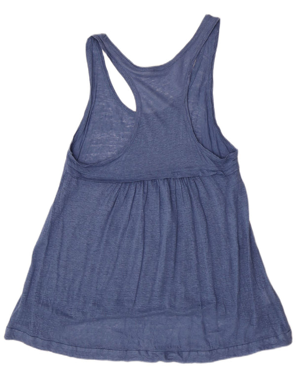 Top tunica senza maniche da donna Stefanel UK 12 Lino blu medio