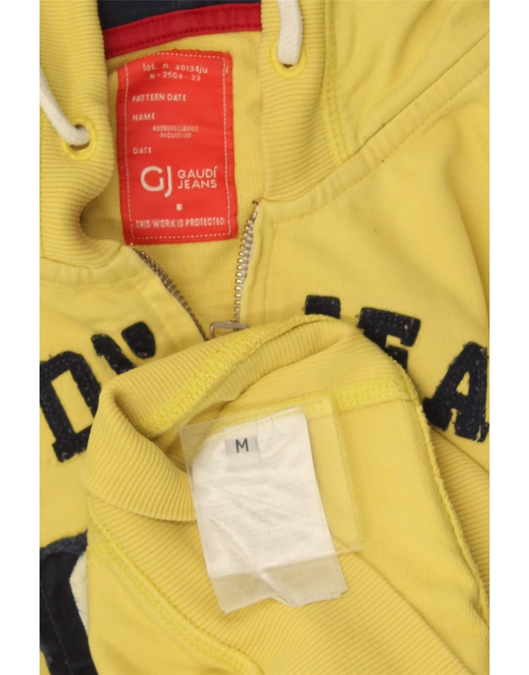 Maglione con cappuccio e zip grafica da donna Gaudi UK 12 Giallo medio
