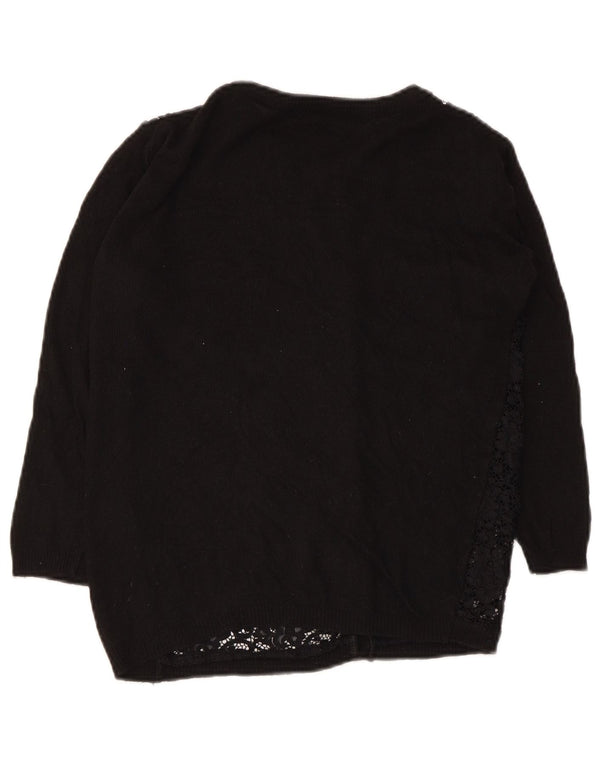 Maglione cardigan da donna Zara UK 10 piccolo floreale nero