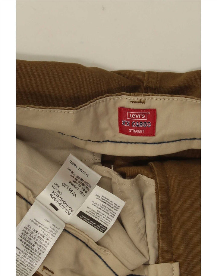 Pantaloni cargo dritti da uomo Levi's W36 L30 in cotone marrone