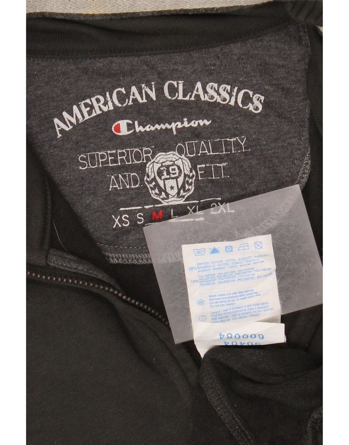 Felpa Champion da uomo classica con zip e collo, maglione, cotone nero medio