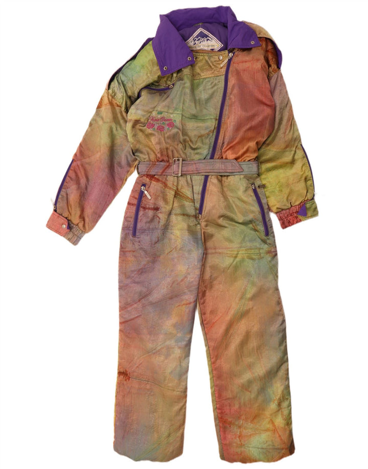Tuta da sci oversize da donna vintage EU 42 Large Tie Dye multicolore