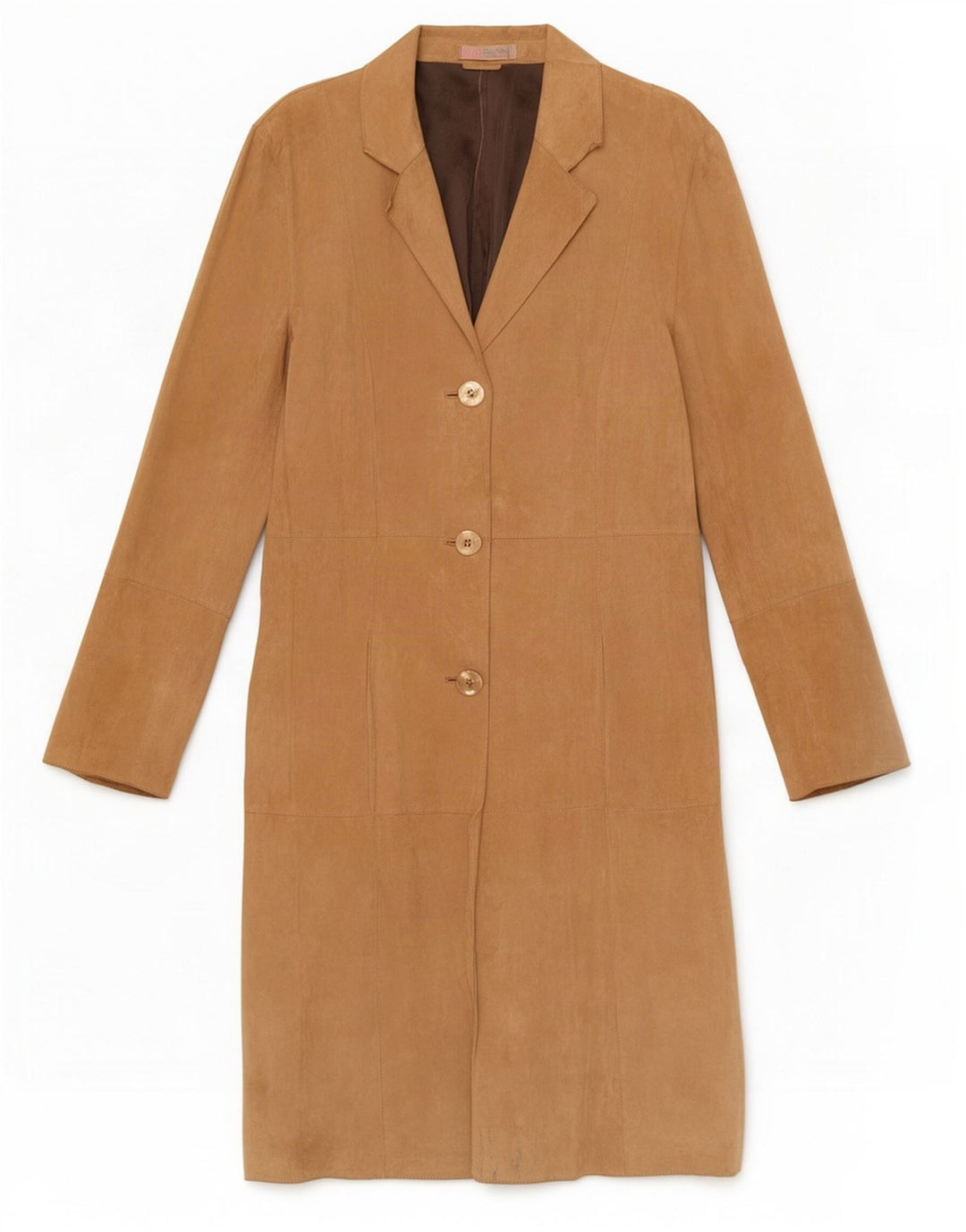 Soprabito vintage da donna in pelle scamosciata UK 12 Beige medio