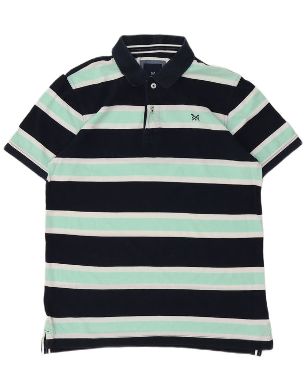 Crew Clothing Polo da uomo in cotone a righe medie blu navy