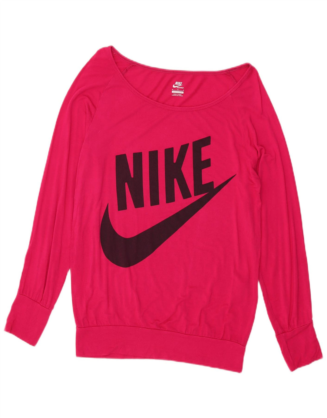 Nike - Top grafico da donna a maniche lunghe UK 14 in viscosa rosa medio