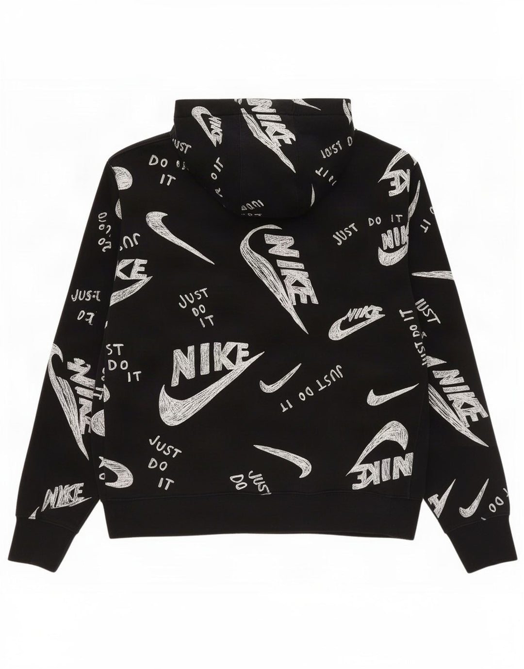 Felpa con cappuccio grafica Nike da uomo in cotone nero medio