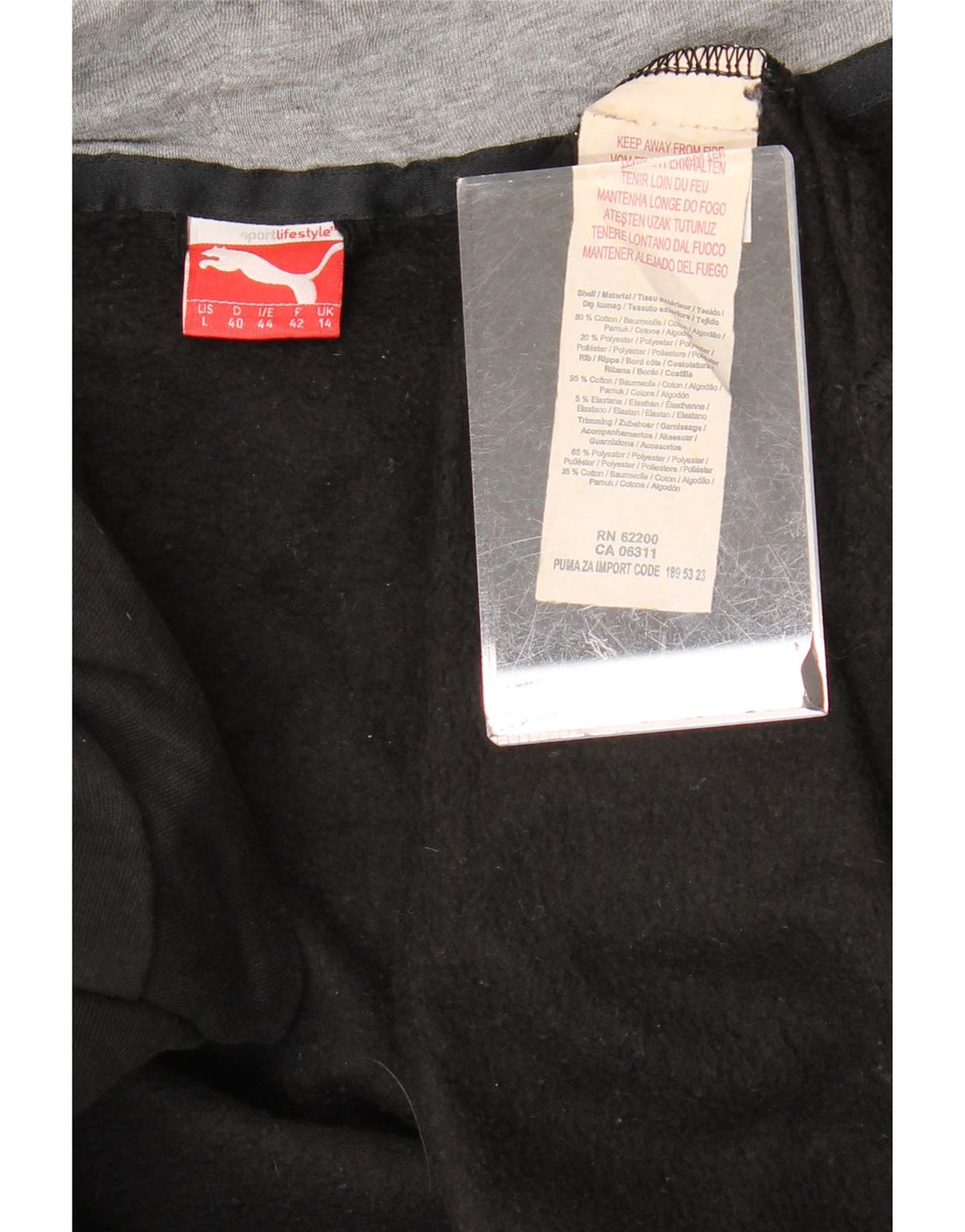 Felpa con cappuccio e zip grafica da donna PUMA UK 14 grande cotone nero