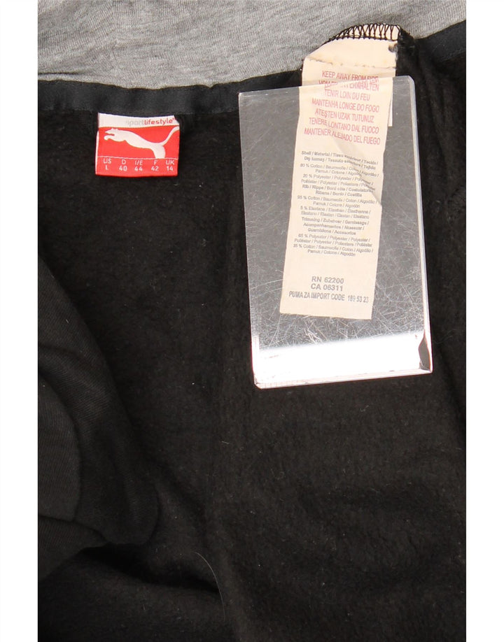 Felpa con cappuccio e zip grafica da donna PUMA UK 14 grande cotone nero