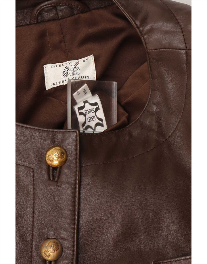 Giacca blazer in pelle da donna Alba Moda UK 14 Marrone medio