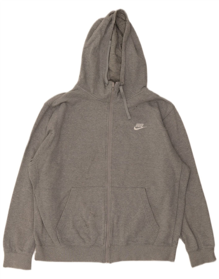 Felpa con cappuccio e zip Nike da uomo XL in cotone grigio