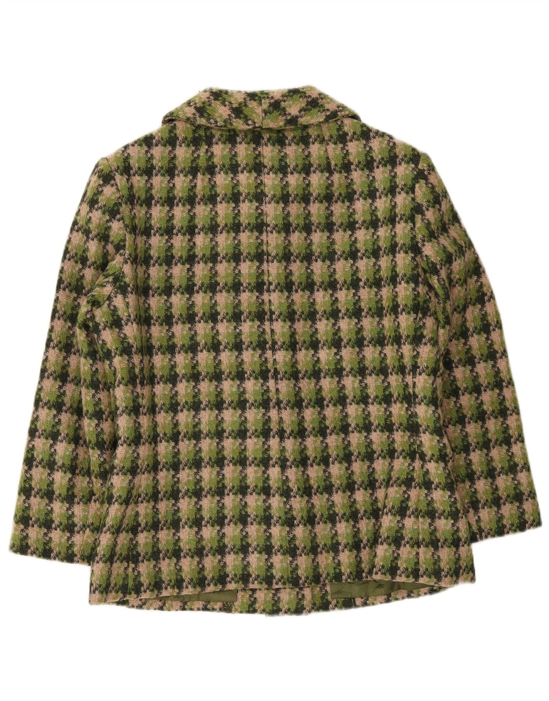 Giacca blazer vintage da donna a 4 bottoni UK 14 verde medio a quadri