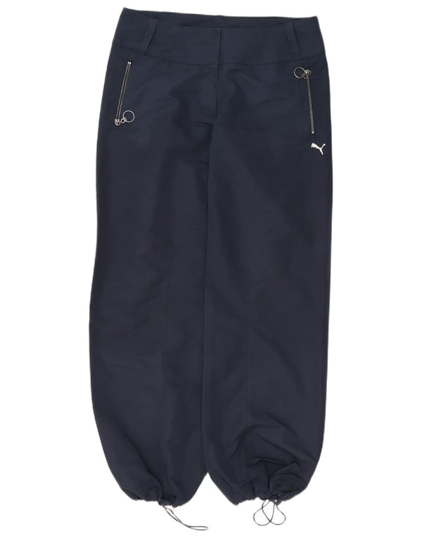 Pantaloni casual da jogging dritti da donna Puma UK 12 Medium W30 L3 Blu Navy