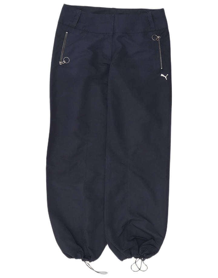 Pantaloni casual da jogging dritti da donna Puma UK 12 Medium W30 L3 Blu Navy