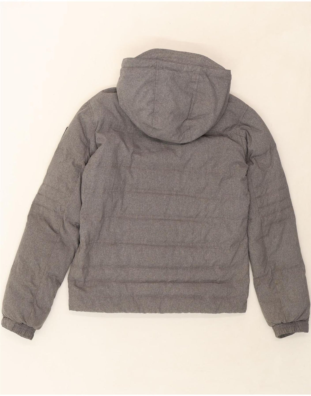 BOMBOOGIE Mens Hooded Padded Jacket UK 38 Medium Grey Nylon Vintage Bomboogie and Second-Hand Bomboogie from Messina Hembry 