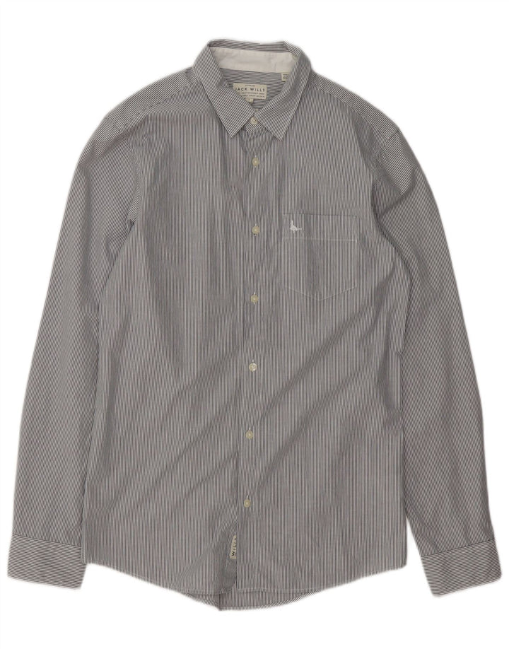 Camicia da uomo Classic Fit Jack Wills piccola in cotone gessato grigio