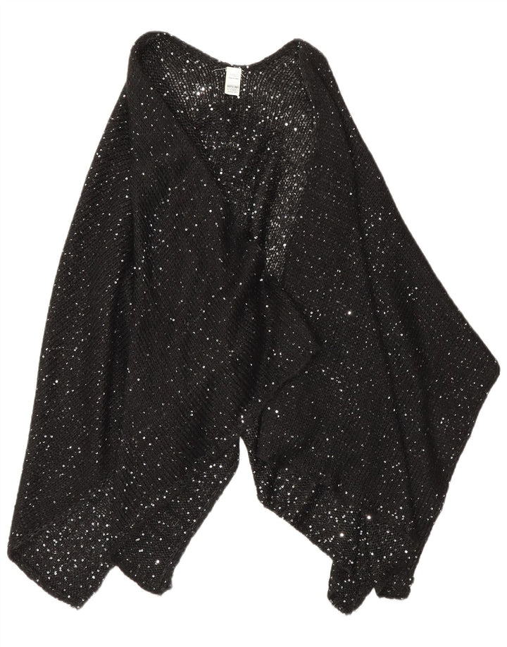 Maglione poncho da donna Marks & Spencer taglia unica acrilico screziato nero