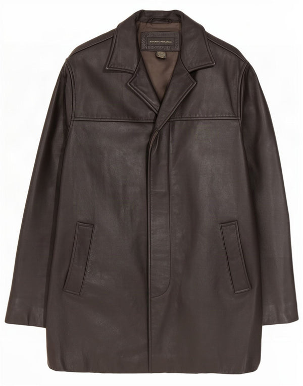 Cappotto in pelle da uomo Banana Republic UK 38 medio nero