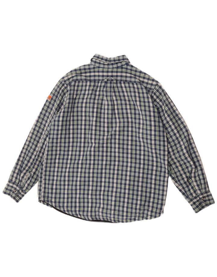 Black Jack Camicia da uomo in flanella da boscaiolo, grande cotone a quadri blu