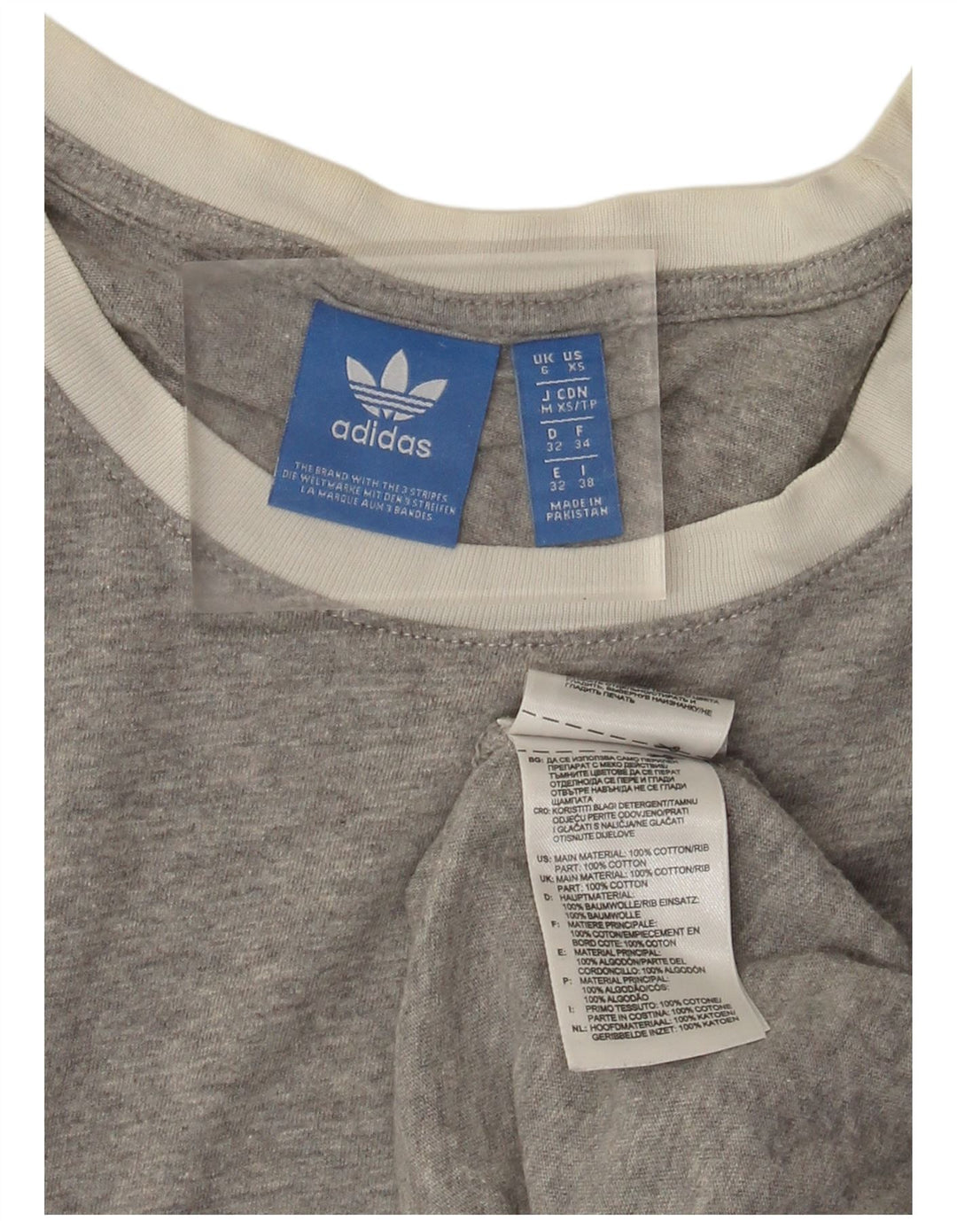 T-shirt oversize da donna Adidas UK 6 XS in cotone grigio