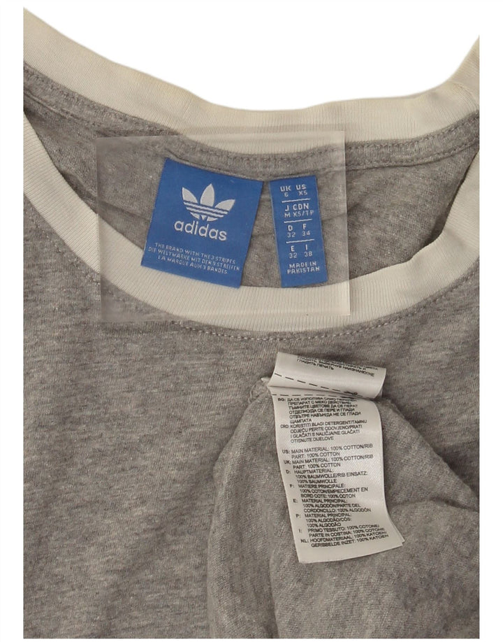 T-shirt oversize da donna Adidas UK 6 XS in cotone grigio