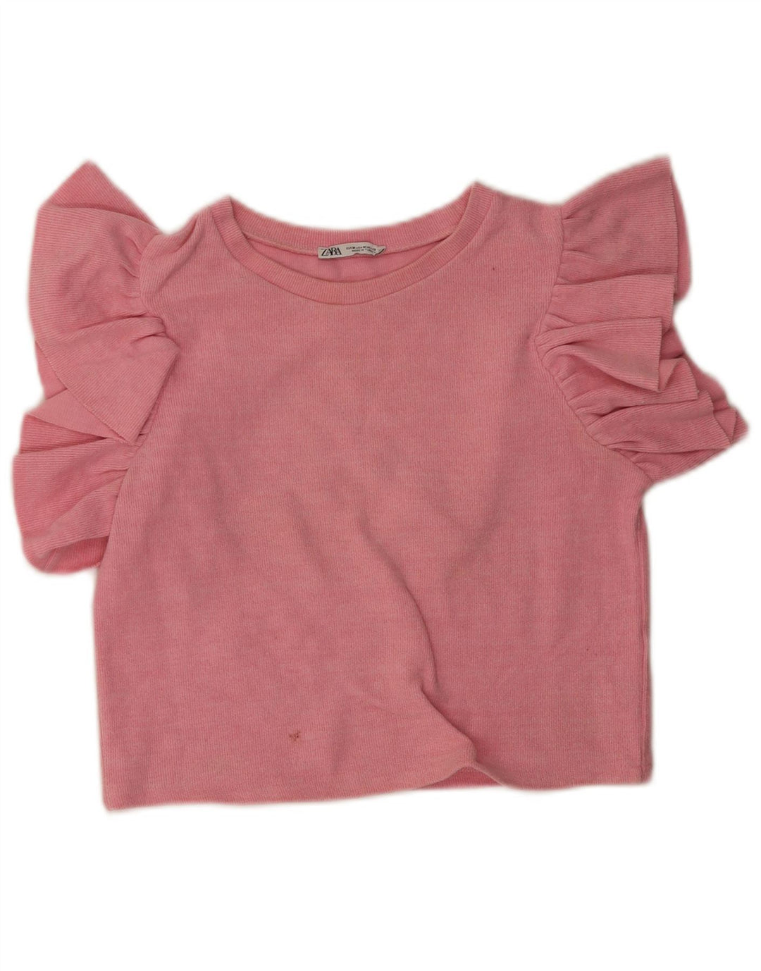 Top corto da donna Zara in camicetta UK 12 in cotone rosa medio