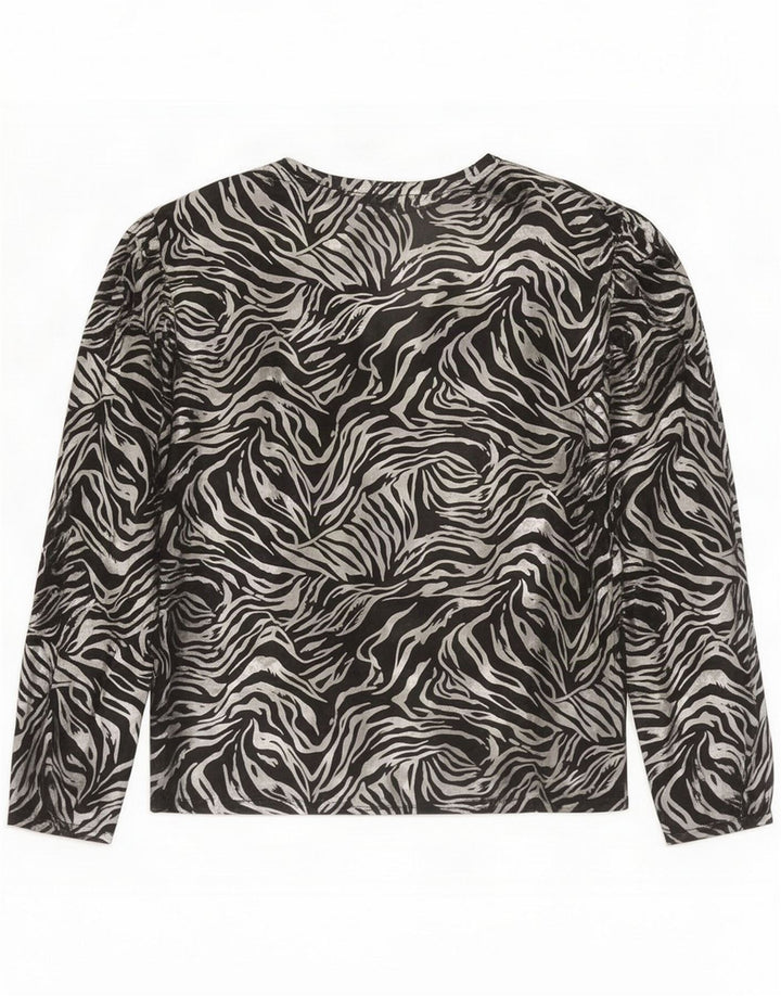 C&A Camicetta da donna con cravatta sul davanti EU 40 Poliestere nero medio con stampa animalier