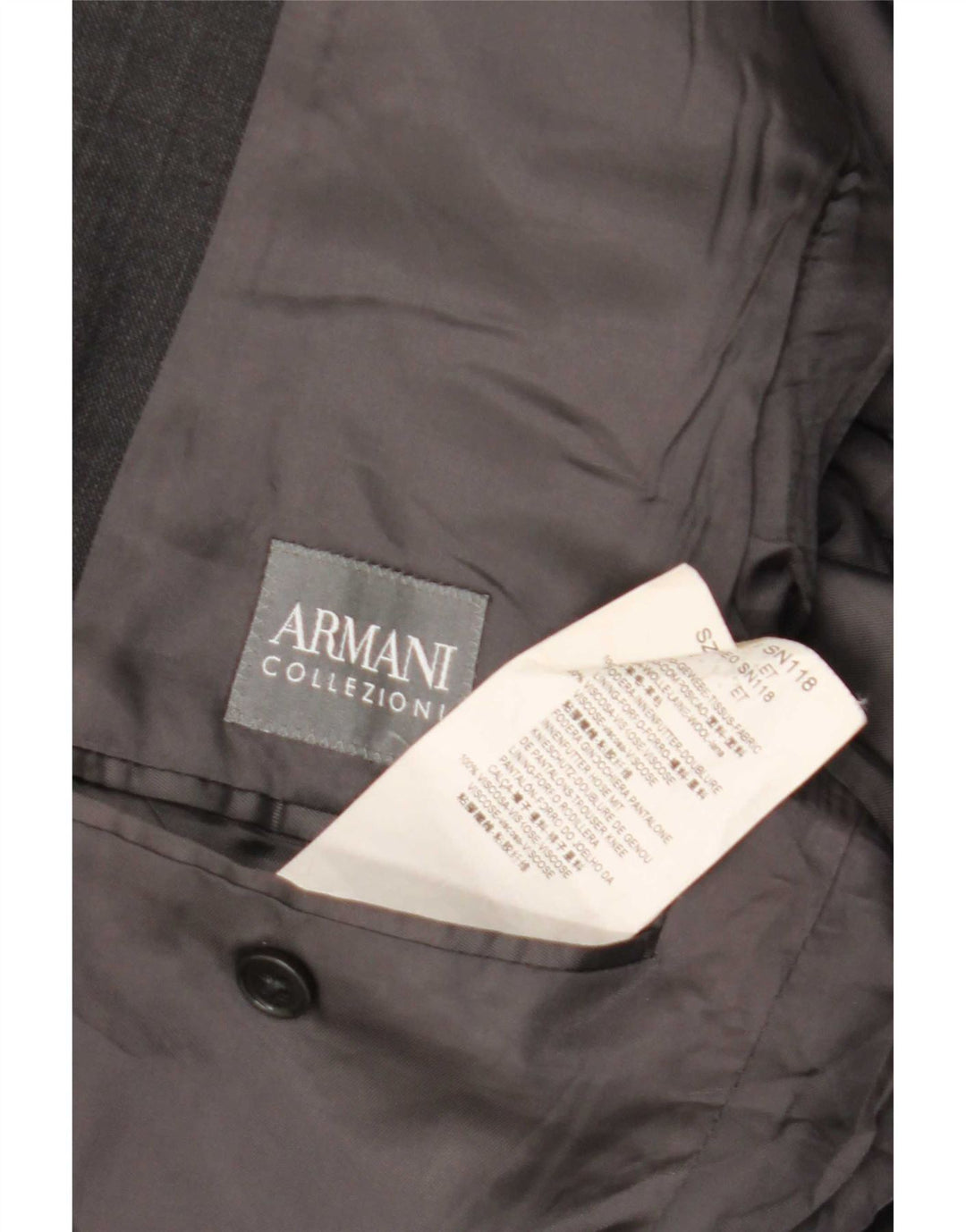 Giacca blazer da uomo a 2 bottoni Armani Collezioni IT 50 Large in lana grigia