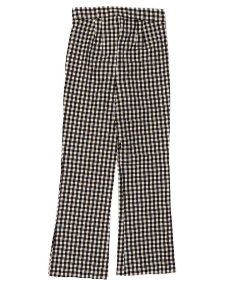 Pantaloni casual Bootcut da donna Zara piccoli W26 L25 viscosa a quadretti neri