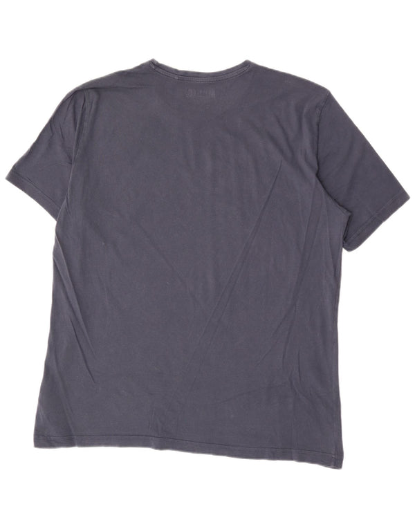 T-shirt grafica da uomo Mustang Top 2XL in cotone blu navy