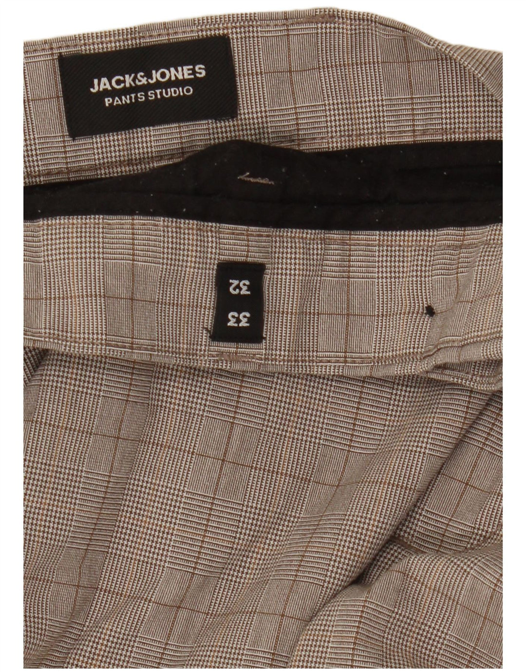 Pantaloni da abito slim da uomo Jack & Jones W33 L32 a quadri grigi