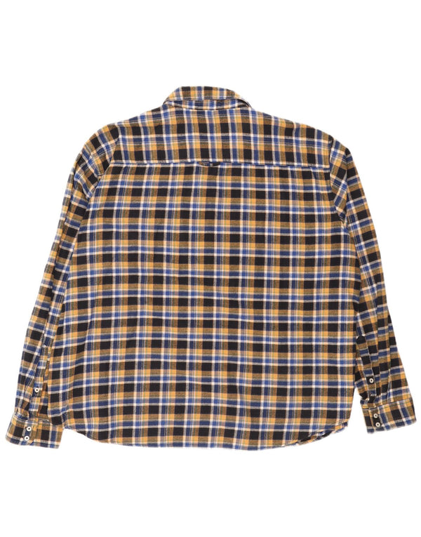 Camicia in flanella da uomo BadRhino 3XL cotone a quadri blu navy