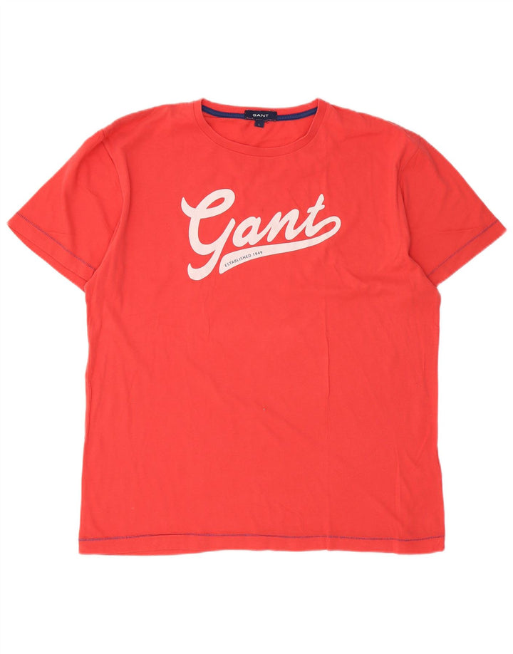 Gant T-shirt grafica da uomo Top grande in cotone rosso