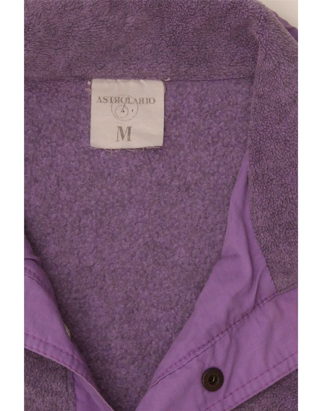 Maglione in pile da uomo con bottone e collo Astrolabio viola medio