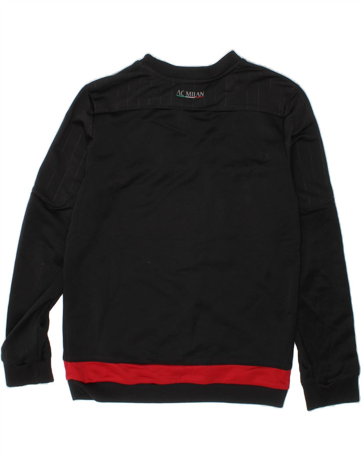 ADIDAS Boys AC Milan Sweatshirt Jumper 14-15 Years Black Polyester Vintage Adidas and Second-Hand Adidas from Messina Hembry 