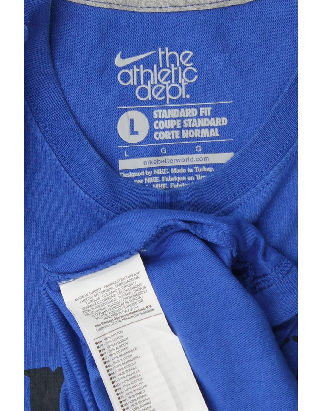 T-shirt grafica Nike da uomo con vestibilità standard, taglia grande, in cotone blu