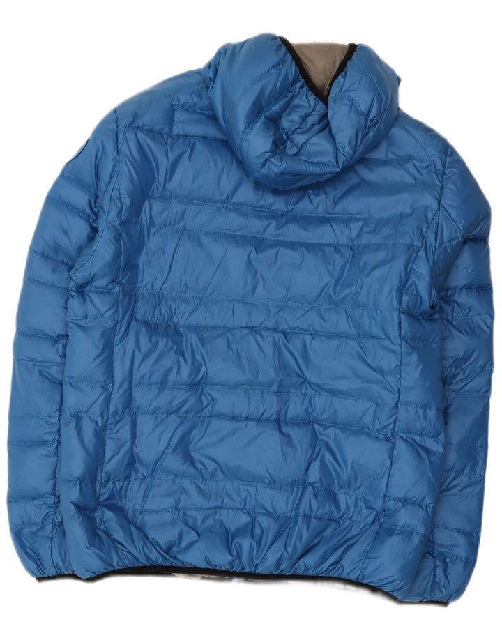 Giacca imbottita con cappuccio da uomo Blauer UK 40 grande nylon blu
