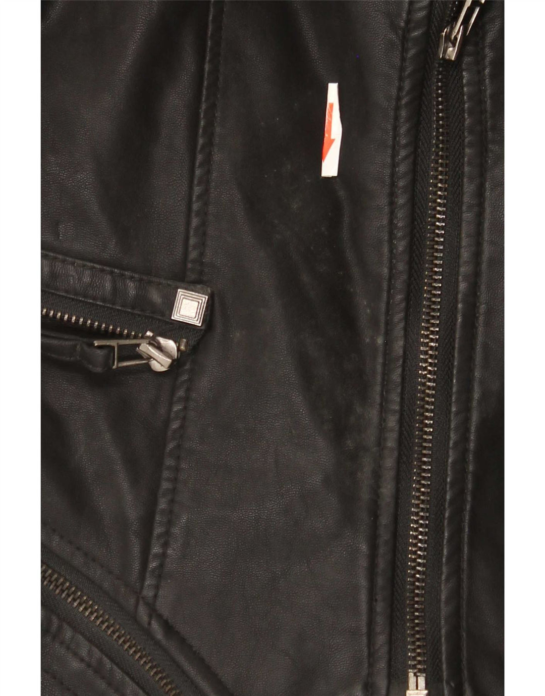 Giacca da motociclista in pelle vintage da donna UK 10 piccola nera