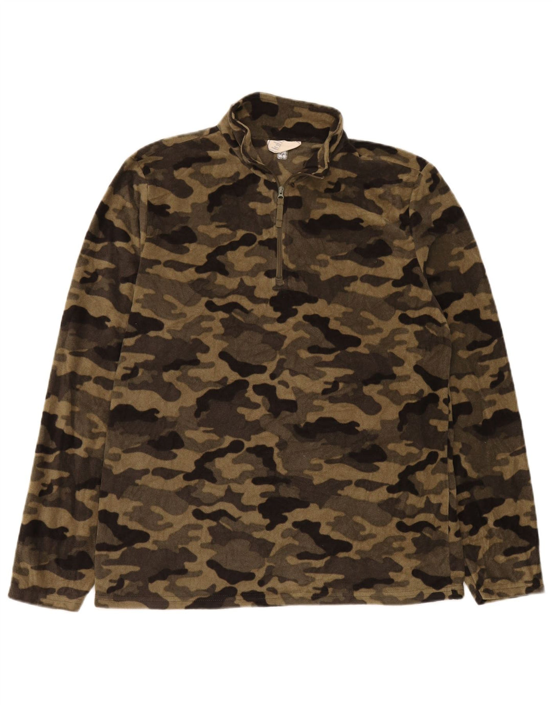 Maglione in pile da uomo con collo con zip Mountain Warehouse Beige medio mimetico