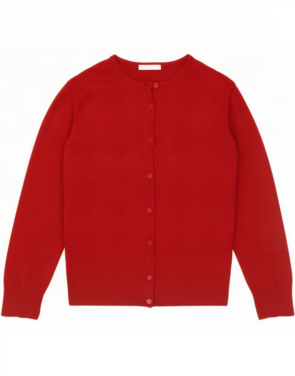 Maglione cardigan da donna Marks & Spencer UK 12 Acrilico rosso medio